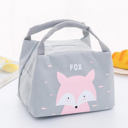 Portable Student Lunch Outdoor Portable Insulation Child Cute Student Lunch Box Bag(Little Fox)-garmade.com