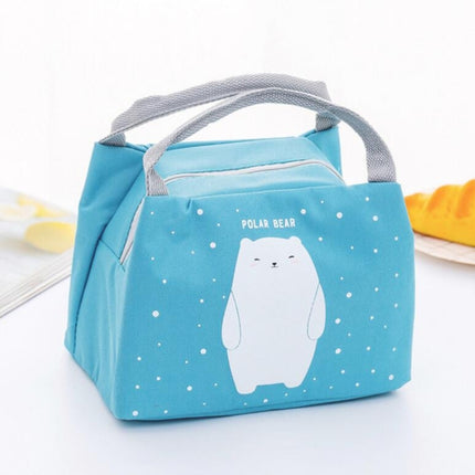 Portable Student Lunch Outdoor Portable Insulation Child Cute Student Lunch Box Bag(Polar Bear)-garmade.com