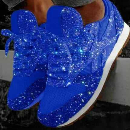 Autumn and Winter Sponge Sequins Breathable Platform Sports Shoes, Size:35(Blue)-garmade.com