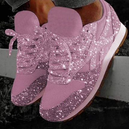 Autumn and Winter Sponge Sequins Breathable Platform Sports Shoes, Size:36(Black)-garmade.com