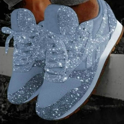 Autumn and Winter Sponge Sequins Breathable Platform Sports Shoes, Size:36(Light Blue)-garmade.com