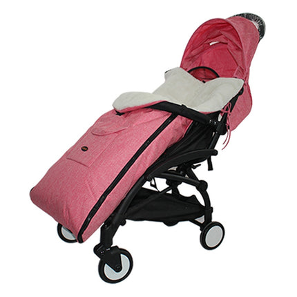Baby Stroller Sleeping Bag Autumn and Winter Windproof Warm Foot Cover Baby Stroller(Linen Powder Sleeping Bag)-garmade.com