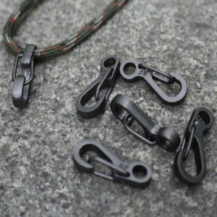 10 PCS SF Version Simple Mini Spring Hanging Buckle Keychain Buckle, Suitable for within 5mm Umbrella Rope(Black)-garmade.com