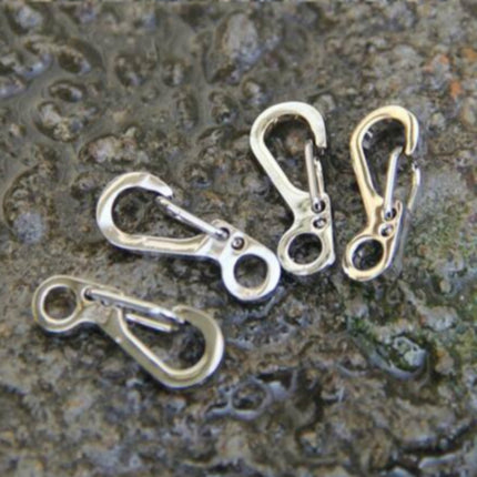 10 PCS SF Version Simple Mini Spring Hanging Buckle Keychain Buckle, Suitable for within 5mm Umbrella Rope(Silver)-garmade.com