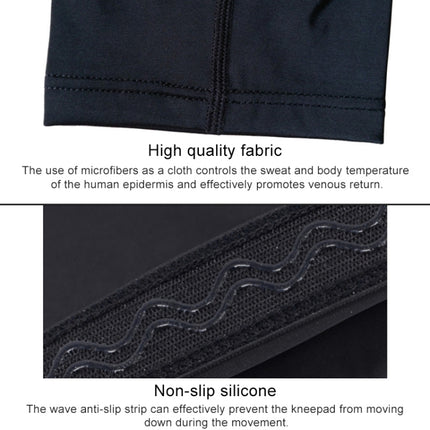 Long Sports Anti-collision Anti-fall Breathable Honeycomb Knee Pads, Size:XL(Black)-garmade.com