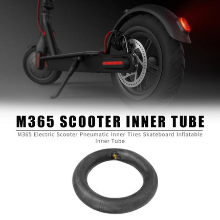 2 PCS For Xiaomi Mijia M365 Electric Scooter 8.5 inch Rubber Padded Tire Inner Tube with Valve Cover(Black)-garmade.com