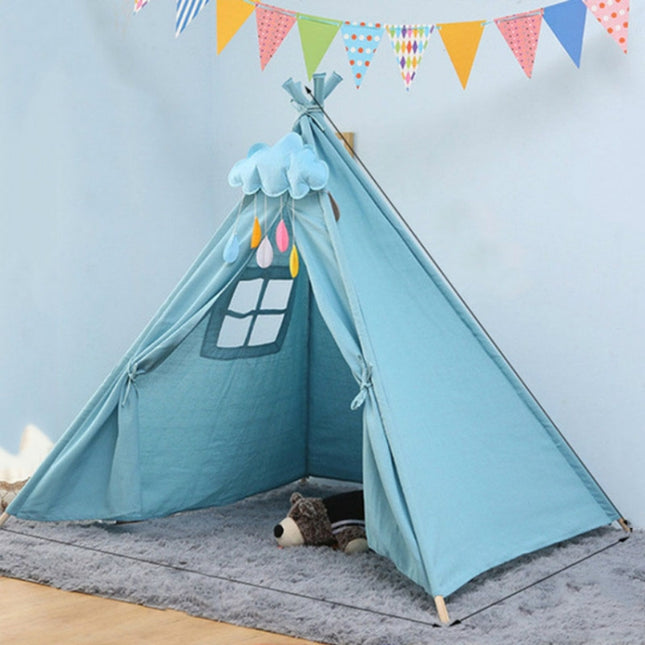Children's Room Princess Tent Indoor Play House Folding Tent Toy, Size:1.35m(Blue)-garmade.com