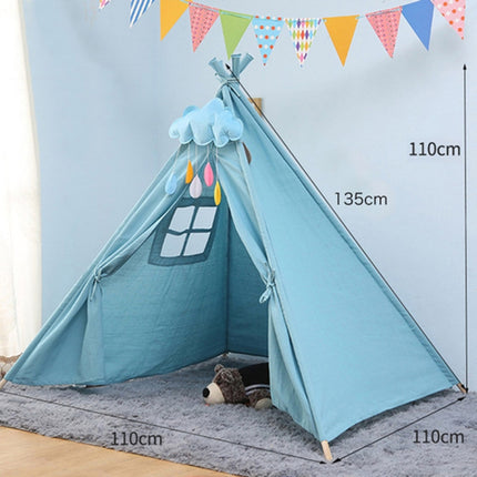 Children's Room Princess Tent Indoor Play House Folding Tent Toy, Size:1.35m(Blue)-garmade.com