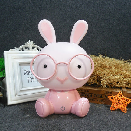 Fashion Cute Cartoon Rabbit LED 3-modes Dimming Touch Control Bedside Lamp, US Plug(Pink)-garmade.com