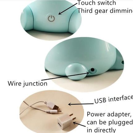 Fashion Cute Cartoon Rabbit LED 3-modes Dimming Touch Control Bedside Lamp, US Plug(Yellow)-garmade.com