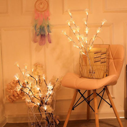 LED Fiber Optic Flower Twig Light String Room Bedroom Romantic Decoration Lantern(Silver Branches)-garmade.com