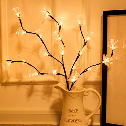 LED Fiber Optic Flower Twig Light String Room Bedroom Romantic Decoration Lantern(Brown Branches)-garmade.com