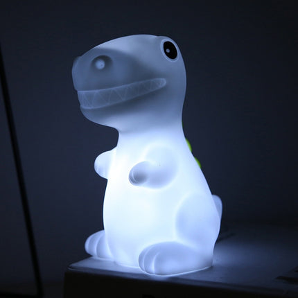 3 PCS Eco-friendly Silicone LED Dinosaur Colorful Soft Light Home Electronic Night Light(White)-garmade.com