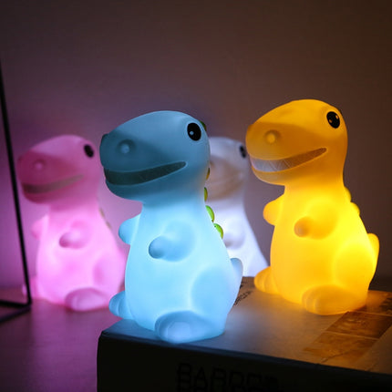 3 PCS Eco-friendly Silicone LED Dinosaur Colorful Soft Light Home Electronic Night Light(White)-garmade.com