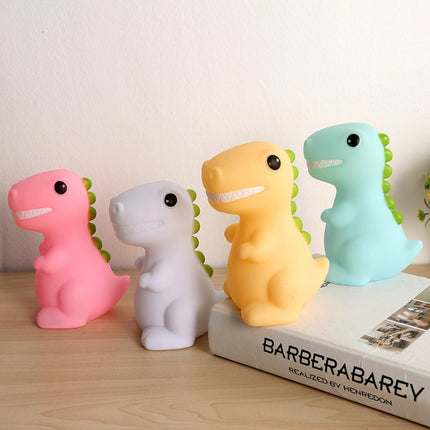 3 PCS Eco-friendly Silicone LED Dinosaur Colorful Soft Light Home Electronic Night Light(White)-garmade.com