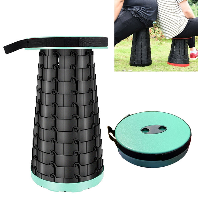 Outdoor Portable Folding Telescopic Plastic Stool Camping Fishing Garden Stool(Green)-garmade.com