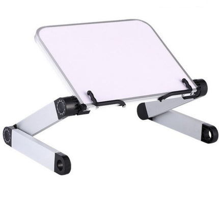 Adjustable Reading Book Bracket Foldable Aluminum Lap Desk Stand, Style:Two sections(White)-garmade.com