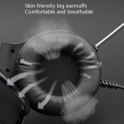 Smailwolf AK3 3.5mm Double Plug Version Game Wired Luminous Desktop Computer Headset(White)-garmade.com