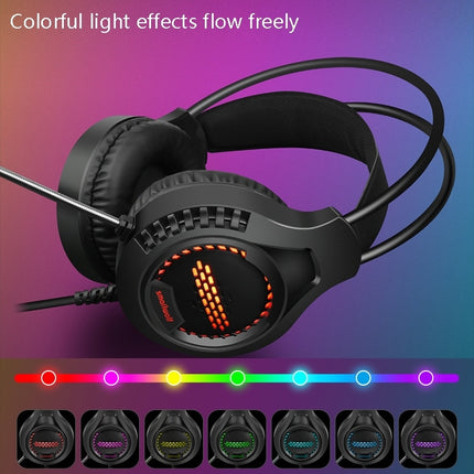 Smailwolf AK3 3.5mm Double Plug Version Game Wired Luminous Desktop Computer Headset(White)-garmade.com
