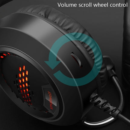 Smailwolf AK3 3.5mm Double Plug Version Game Wired Luminous Desktop Computer Headset(Pink)-garmade.com
