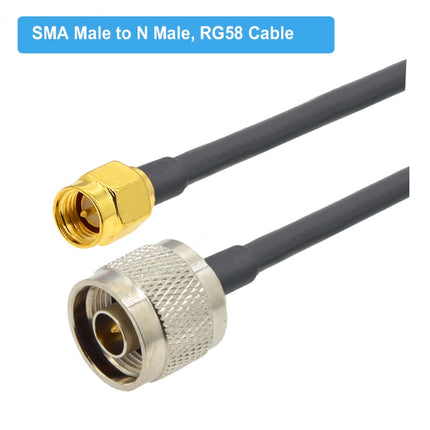SMA Male to N Male RG58 Coaxial Adapter Cable, Cable Length:0.5m-garmade.com