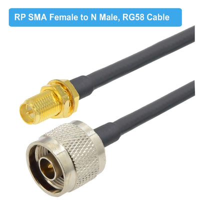 RP-SMA Female To N Male RG58 Coaxial Adapter Cable, Cable Length:0.5m-garmade.com
