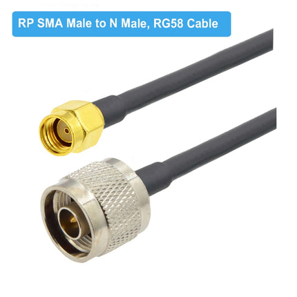 RP-SMA Male to N Male RG58 Coaxial Adapter Cable, Cable Length:0.5m-garmade.com