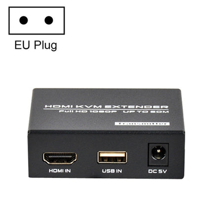 FJGEAR FJ-HKV50 HDMI+USB To KVM 1080P IP 50M Extender, Plug Type:EU Plug-garmade.com