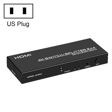 FJGEAR FJ-4K204 2 In 4 Out HD 4K Audio HDMI Switch Distributor, Plug Type:US Plug-garmade.com