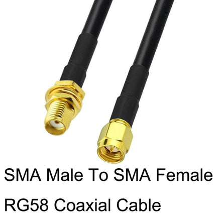 SMA Male To SMA Female RG58 Coaxial Adapter Cable, Cable Length:0.5m-garmade.com