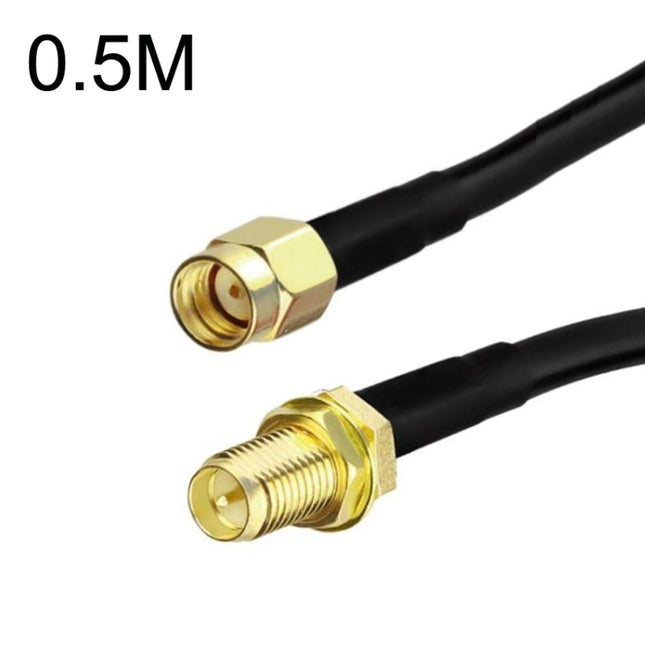 RP-SMA Male To RP-SMA Female RG58 Coaxial Adapter Cable, Cable Length:0.5m-garmade.com