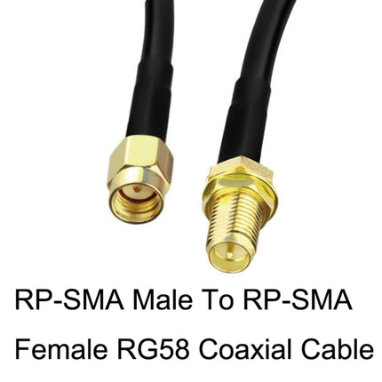 RP-SMA Male To RP-SMA Female RG58 Coaxial Adapter Cable, Cable Length:0.5m-garmade.com