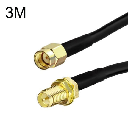 RP-SMA Male To RP-SMA Female RG58 Coaxial Adapter Cable, Cable Length:3m-garmade.com