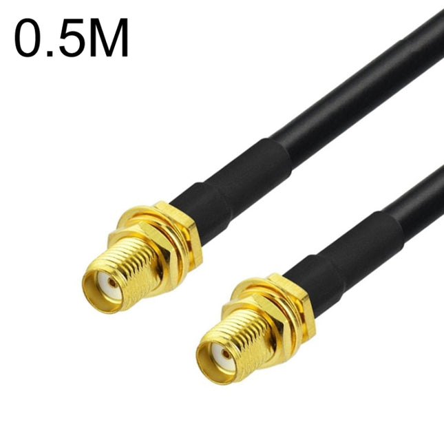 SMA Female To SMA Female RG58 Coaxial Adapter Cable, Cable Length:0.5m-garmade.com