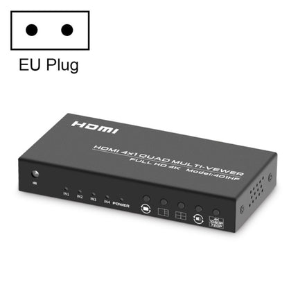 FJGEAR FJ-401HF 4 In 1 Out 4K HDMI Splitter Supports Four Screen Segmentation, Plug Type:EU Plug(Black)-garmade.com