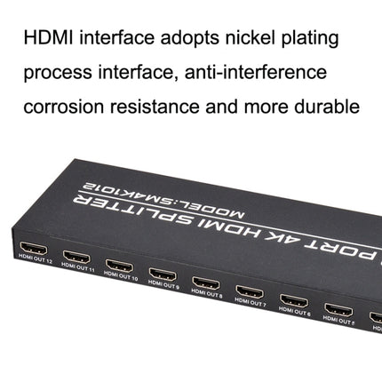 FJGEAR FJ-SM1012 1 In 12 Out 30HZ HDMI 4K HD Audio And Video Splitter, Plug Type:US Plug-garmade.com