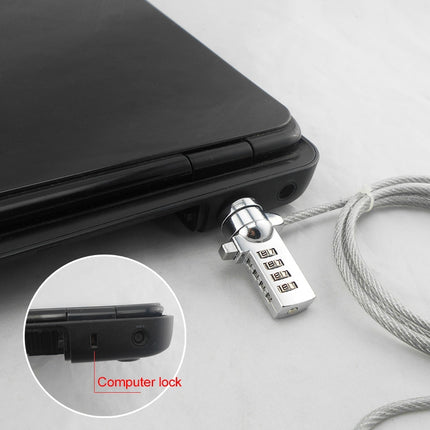 Four Digit Computer Lock Notebook Universal Anti-theft Password Lock, Size:Diameter 3.5 mm Length 1.2 m-garmade.com