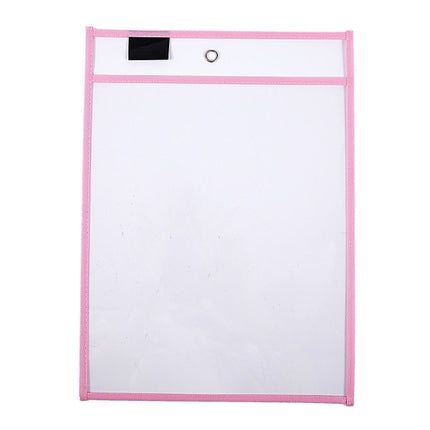 6 Pcs ?Erasable Hanging PVCA4 Transparent Sewing Red Document Dry Erase Bag, Size:21×30cm(Pink)-garmade.com