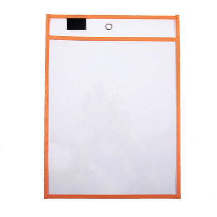 6 Pcs ?Erasable Hanging PVCA4 Transparent Sewing Red Document Dry Erase Bag, Size:21×30cm(Orange)-garmade.com