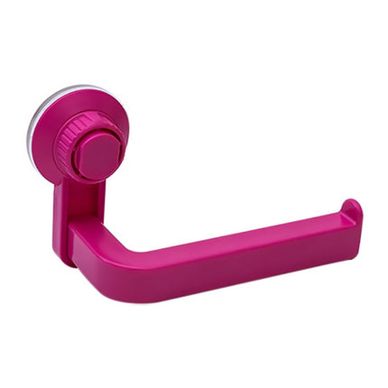 Toilet Paper Holder Suction Cup Wall Mount Removable Rack(Rose Red)-garmade.com