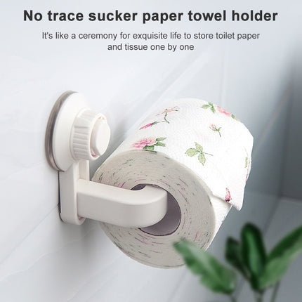 Toilet Paper Holder Suction Cup Wall Mount Removable Rack(Black)-garmade.com