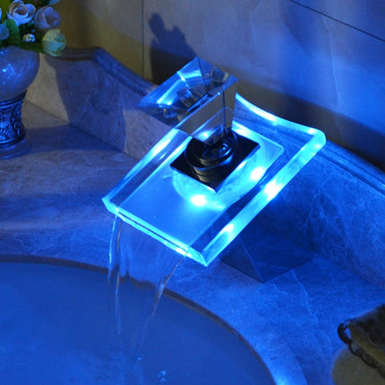 LED Waterfall Faucet Colorful Temperature Control Color-changing Anti-scalding Faucet-garmade.com