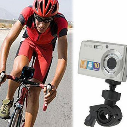 Bicycle Bracket 1/4 Screw Vigorously O-clip Bicycle Selfie Stick Fixed Camera Phone Cycling Clip(Black)-garmade.com