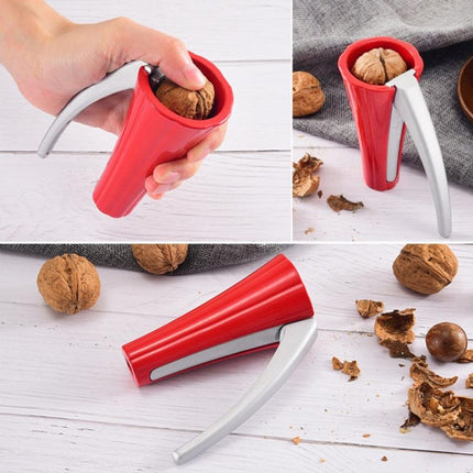 Zinc Alloy Funnel Shape Nut Nutcracker Sheller Walnut Opener Cutter Clamp Plier Kitchen Tools gadgets(Red)-garmade.com