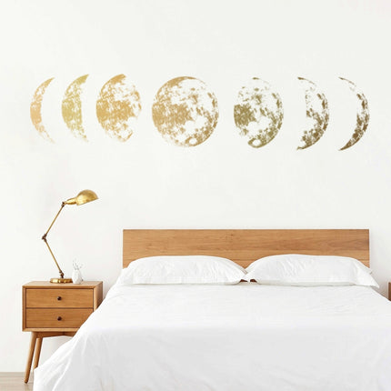 Inkjet Wall Stickers Moon Wallpaper Space Moon Wall Stickers Simple Crescent(Silver)-garmade.com