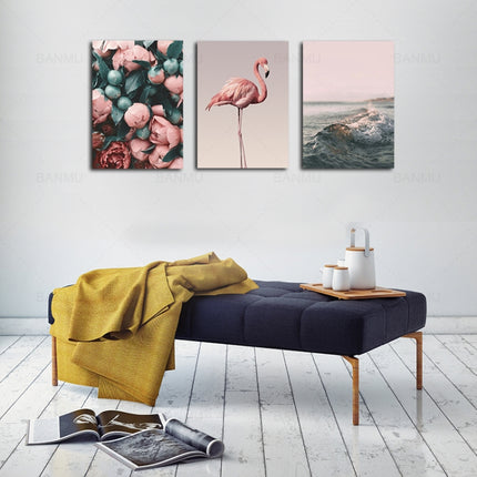 B283 Canvas Painting Modern Wall Art Poster Home Decoration with Frame, Size:30x40cm(Sea)-garmade.com