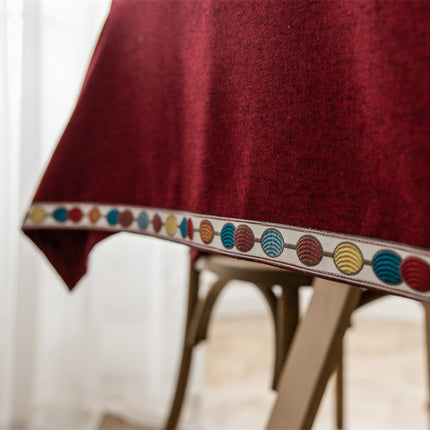 Solid Color Waterproof Tablecloth Linen Rectangular Tablecloth, Size:130x260cm(Blue)-garmade.com