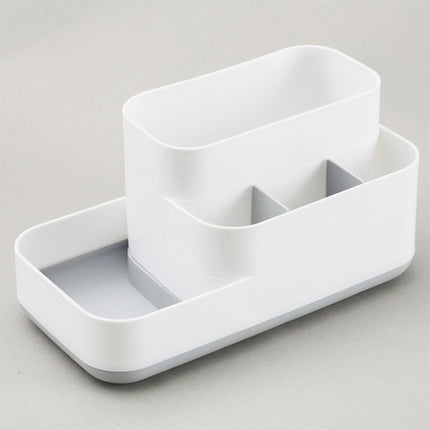 K204 Creative Plastic Detachable Grid Finishing Cosmetics Desktop Rack Storage Box(Gray)-garmade.com