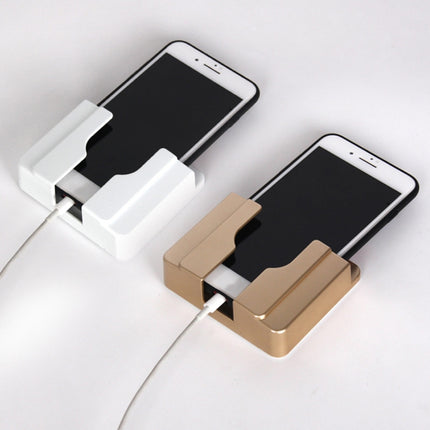 Wall Mobile Phone Holder Stand Socket Charger Storage Box(White)-garmade.com
