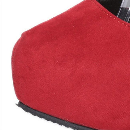 Women Shoes Round Toe Stiletto High Heels, Size:35(Red)-garmade.com